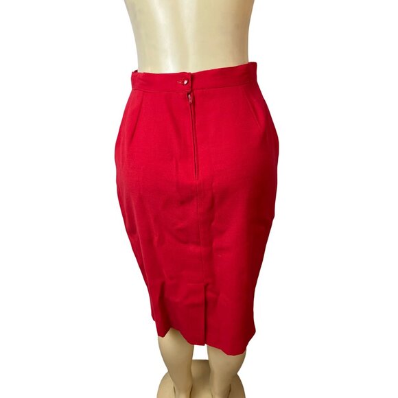 Vintage Nausikaa Paris Wool Red Blazer Skirt Women's Office Set Sz 40 (US 9) - Picture 10 of 13